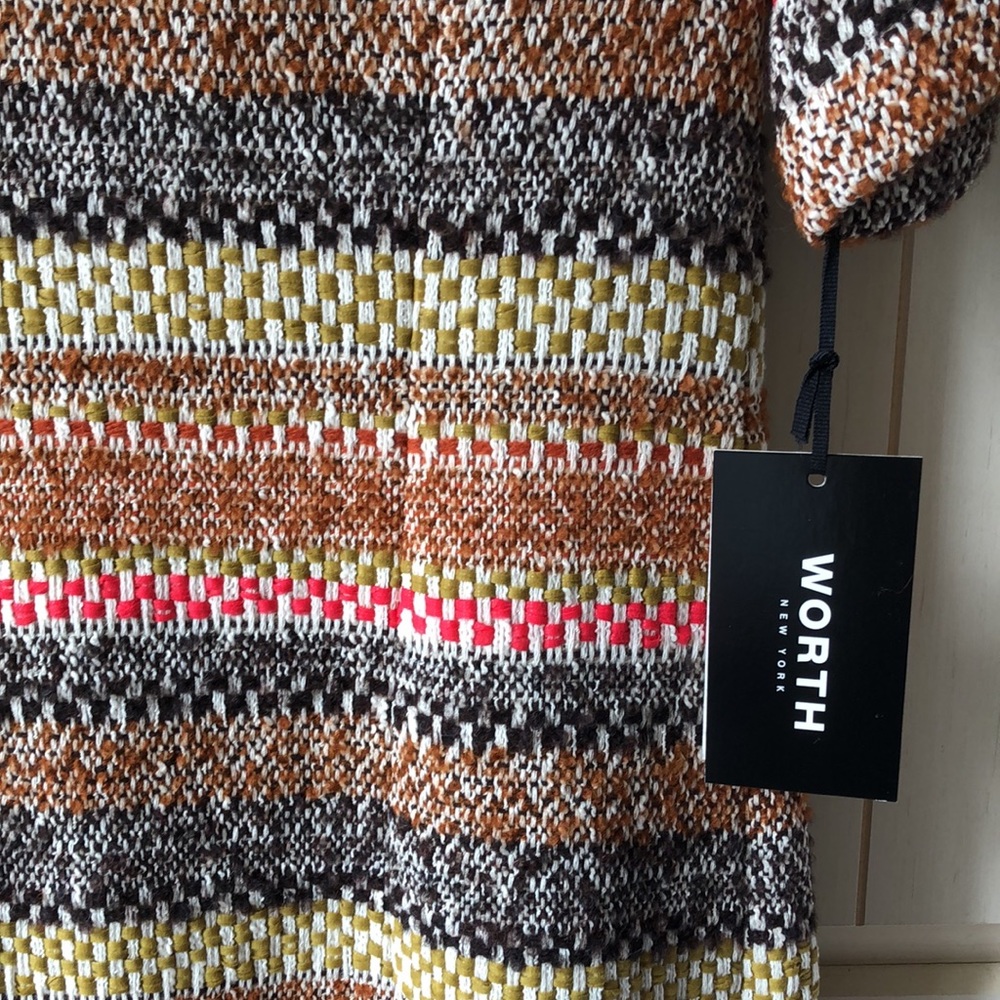 NWT • WORTH NEW YORK $598 Fringed Blanket Stripe Dress - Picture 6 of 16